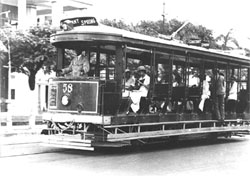 (The Constant Spring Tram running along King Street)
